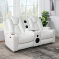 thumbnail image 5 of Chicago Deluxe Theater Style Motion Loveseat with LED Lights-Color:White,Fabric:Air Leather, 5 of 11