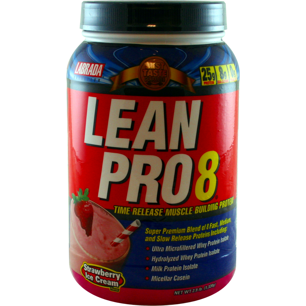 Labrada Lean Pro 8 Protein Powder, Strawberry Ice Cream, 2.9 Lb