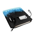 thumbnail image 3 of HELLHERO Book Cover Sleeve Pouch Polyester Book Cover Carrying Case Book Organzier Holder with Decorative Design Zipper Pouch Reusable, 11.42 x 8.66 Inch, Blue Flame Bag, 3 of 8