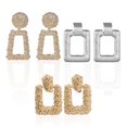 thumbnail image 1 of Pendientes colgantes geométricos rectangulares de metal para mujeres y niñas, regalos de fiesta de vacaciones, 2 pares, 1 of 6