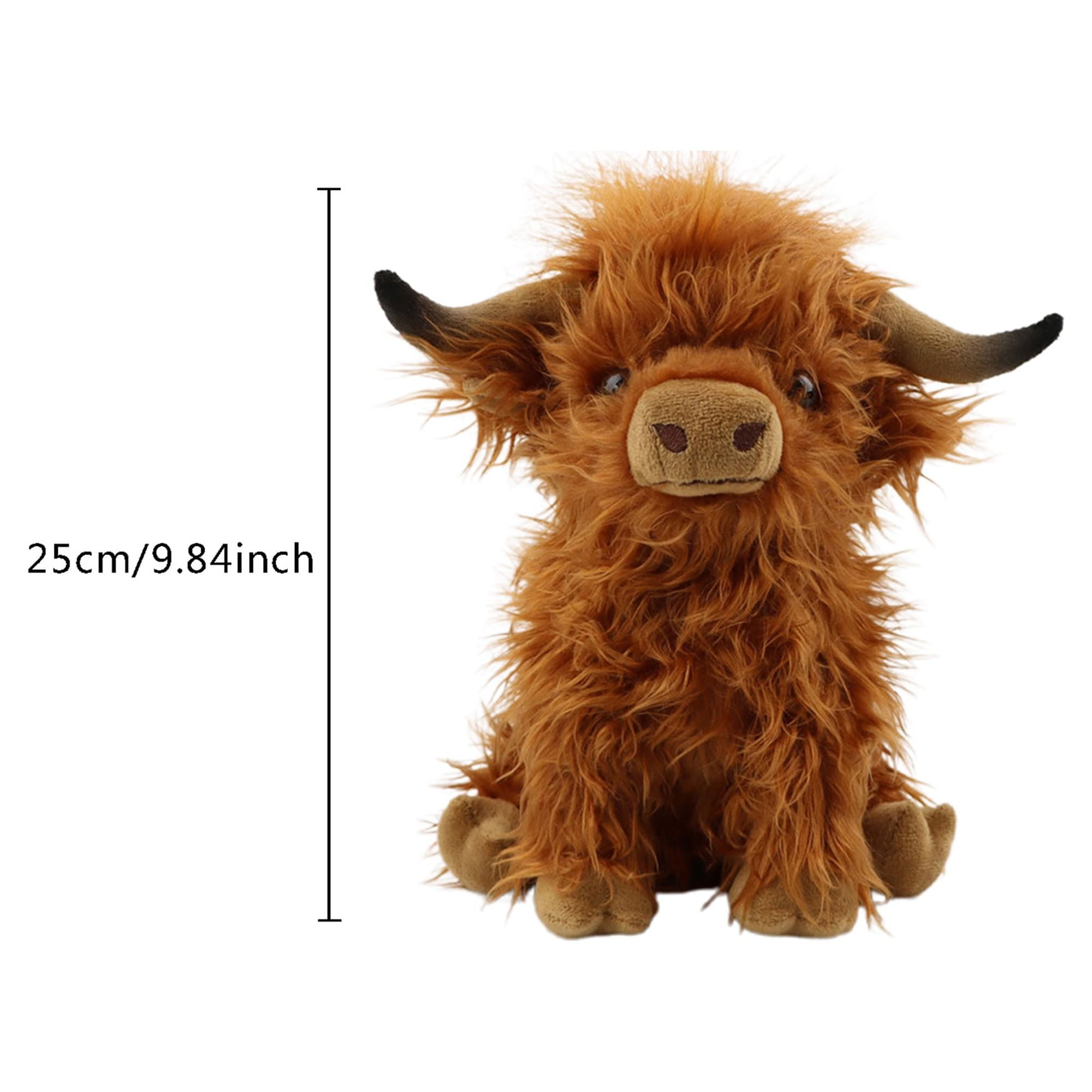  CYISONAL Highland Cow Stuffed Animals Plush Toy Fluffy Bull  Animal Doll Soft Gift for Kids Boys Girls, 10 inch Tall : Toys & Games