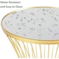 thumbnail image 7 of Homebeez Round Side Table,Small End Table,Coffee Table with Metal Frame,Night Stands for Bedrooms,Gold, 7 of 7