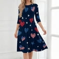 thumbnail image 5 of BOMYJESK Women's 250th Anniversary USA Flag Floral Maxi Dress 4th July 2026 Summer Dresses Independence Day Art Print Midi Dresses Casual American Flag Floral Party Apparel Black 3XL, 5 of 7