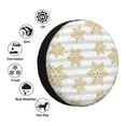thumbnail image 4 of Honeii Gold Snowflake Print Tire Covers, Waterproof Anti-UV Sun Snow Rain Tire Covers for Trailers, RV, Camper, SUV, Truck-17 inch, 4 of 6