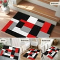thumbnail image 6 of Red Black Grey Geometric 2'x3' Washable Rug, Modern Abstract Art Luxury Non-Slip Soft Doormat Area Rugs for Entrance Bathroom Bedsides, Carpet for Kitchen Bedroom, Entryway Floor Mat, 6 of 9