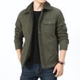 thumbnail image 4 of Chaquetas polares para hombre, abrigos cortavientos, chaquetas bomber térmicas de otoño e invierno, chaquetas ajustadas cálidas con cuello de piel y múltiples bolsillos para motocicleta, 4 of 4