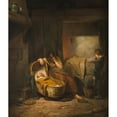 thumbnail image 3 of Joseph Beaume 15x17 Black Modern Framed Museum Art Print Titled - The Sick Child (1843), 3 of 5