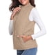 thumbnail image 3 of Chaleco Acolchado con Cuello Alto, Cremallera y Bolsillos para Mujer Caqui XL, 3 of 10