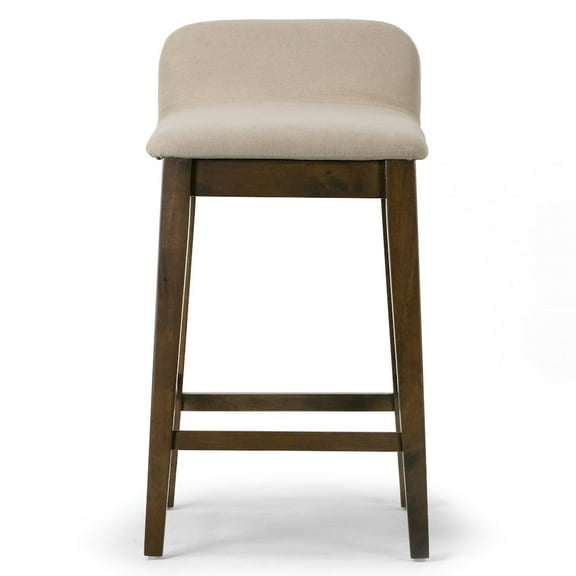 Glamour Home Atia 25" Fabric Counter Stool with Low Back Seat - Beige (Set of 2)