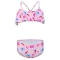 thumbnail image 1 of Hiiyo Big Girls Bikini Swimsuit Cute Bear Print Ruffle Bathing Suit Swimwear,2-Piece, 1 of 8