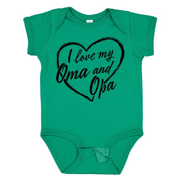 Inktastic I Love My Oma and Opa in Black Chalk Heart Boys or Girls Baby Bodysuit