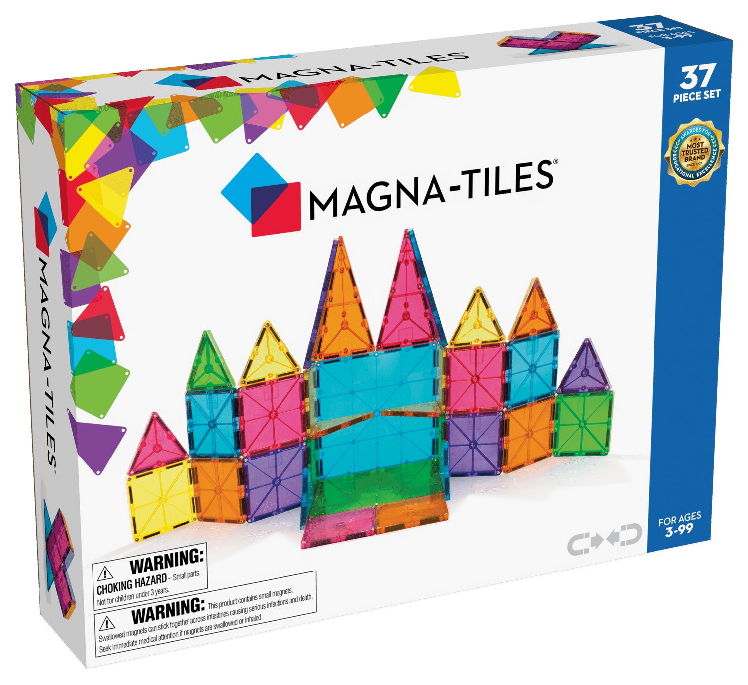MAGNA-TILES Builder XL - Set di costruzioni magnetiche da 50 pezzi, il marchio originale per costruzioni magnetiche - Giochi e Prodotti per l'Età Evolutiva