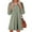 Green, variant on HAJWOH Denim Dress for Women Fashion Fall Casual Babydoll 2025 V Neck 3/4 Puff Sleeve Jean Dresses Pink S