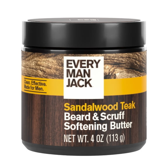 Every Man Jack Beard Butter, with Coconut Oil, Aged Bourbon, Naturally Derived, 4 oz