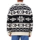 thumbnail image 3 of Suéter de punto con botones y cuello chal de manga larga para hombre M Negro Beige, 3 of 6