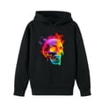 thumbnail image 3 of SuTry Boys and Girls Hoodies Oversized Pattern Printing Casual Long Sleeve Ribbed Cuffs Sweatshirt Tops Fleece Comfy Fabric Blouses(Black,13 Years), 3 of 8