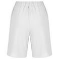 thumbnail image 5 of HOOMEUMY Men's Summer Shorts Linen Elastic Waist Drawstring Beach Shorts with Pockets Solid Color Bermuda Shorts White 12, 5 of 7