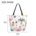 thumbnail image 5 of FORMRS Womens Canvas Tote Bag with Zipper Inner Pocket Shoulder Handbag, Flamingo Pattern, 5 of 7
