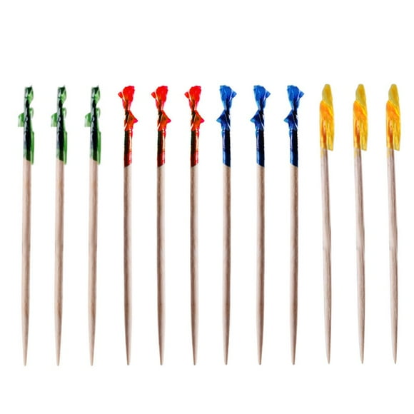 LOVEVER 240pcs Cocktail Picks Sticks Food Picks Colorful Head Design Cocktail Sticks