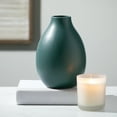 thumbnail image 5 of Sullivans 9" Matte Green Teardrop Vase, Ceramic, 5 of 10