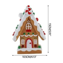 Cheapark Christmas Candy Snow House Figurine Festive Tabletop Decoration