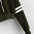 thumbnail image 4 of HSHDLDF Sweat à Capuche Court à Manches Longues Zippé Rayé pour Femmes Veste Décontractée à Cordon de Serrage, 4 of 5