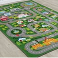 thumbnail image 4 of Delta Children Kids Extra Large Road Map Activity Rug, 6’6" L x 4’6" W, City Life/Green, 4 of 11