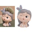 thumbnail image 1 of Decorative Succulent Planter Tabletop Flower Pot Cute Girl Home Office Planter Decor, 1 of 6