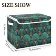thumbnail image 5 of Yayeee Collapsible Cube Storage Bin with Lid Fabric Closet Decorative Basket with Handles, Green Art Abstract Pattern, 5 of 7