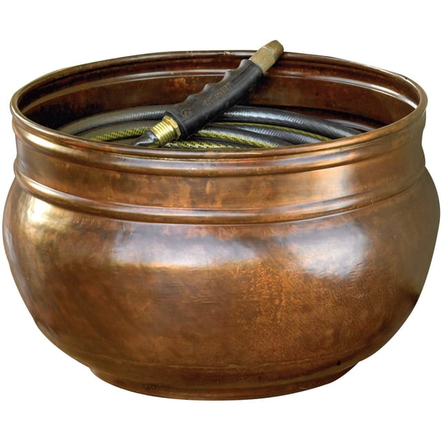 Liberty Garden LBG-1901 Decorative Vintage Steel Rustic Garden Hose Storage Pot