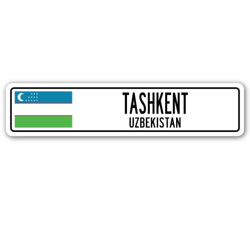 TASHKENT UZBEKISTAN Street Sign Uzbek Uzbekistani flag city country  gift