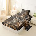 thumbnail image 2 of Castle Fairy Teens Vintage Autumn Bear Deer Twin Sheets 3pcs,Autumn Tree Leaves Bedding,Brown Orange Black,1 Fitted Sheet, 1 Flat Sheet and 1 Pillowcase, 2 of 6