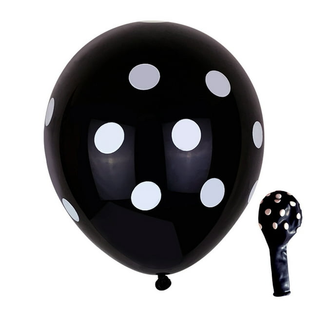 Bewildely 100 piezas globos de lunares látex peso ligero punto de onda globo colorido atmósfera arreglo foto Props bebé Kits de decoración para fiestas Punto negro/blanco Bewildely HA062964-02B