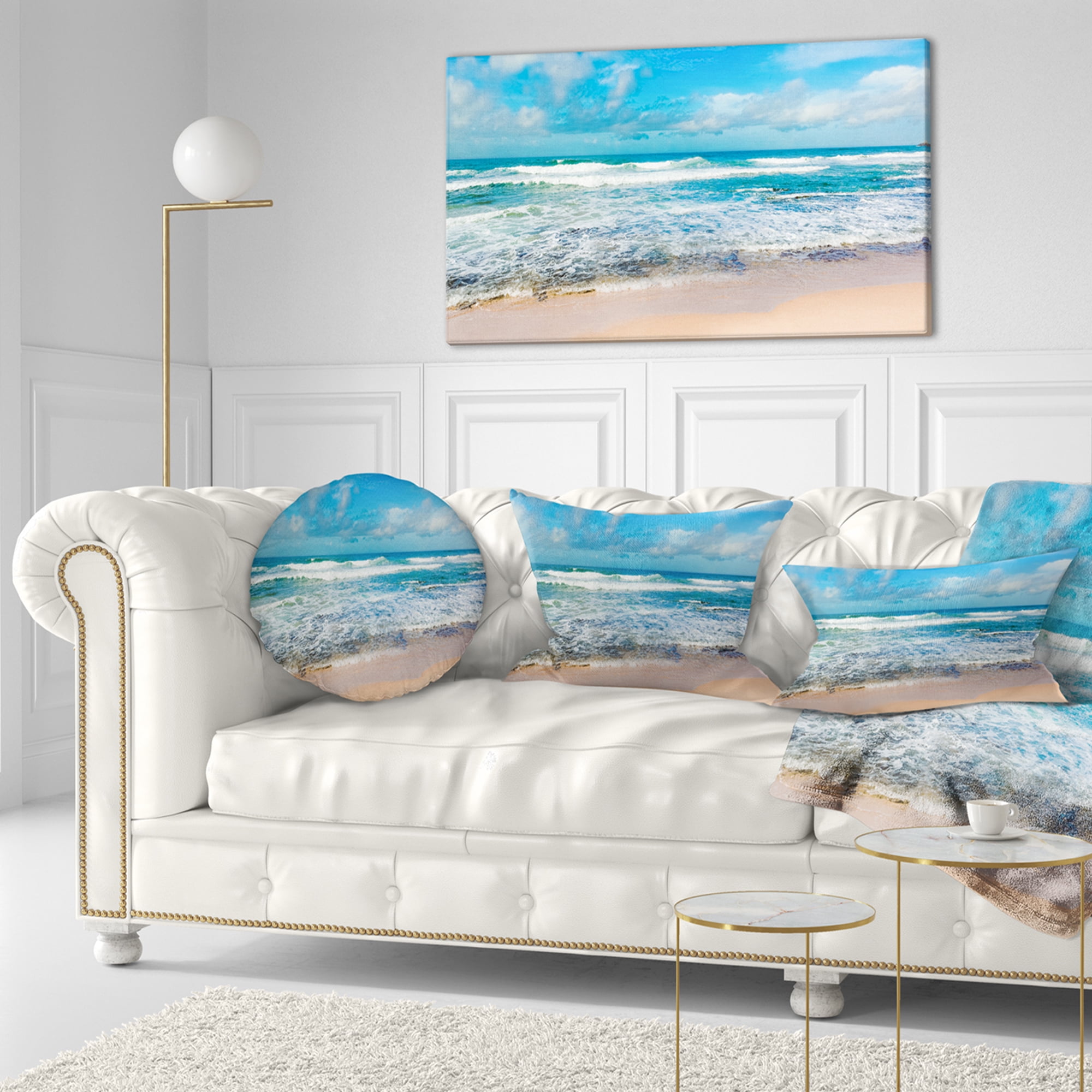 Designart 12" x 20" Multi-color Polyester Throw Pillow