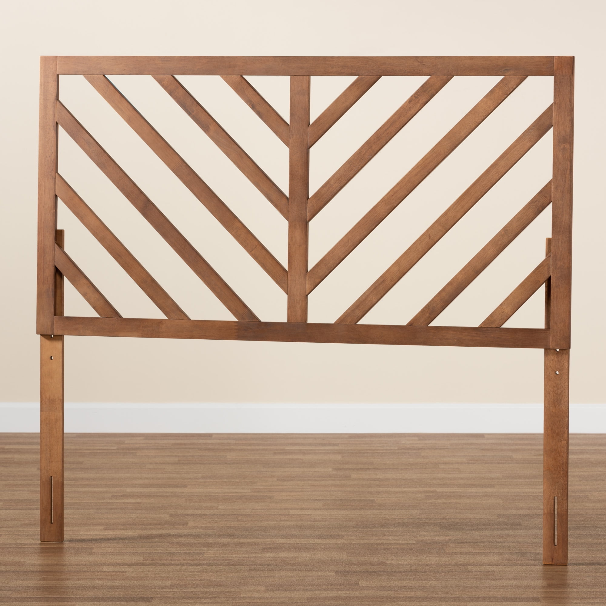 Baxton Studio Belisma Modern and Contemporary Ash Walnut Finished Wood Queen Size Headboard