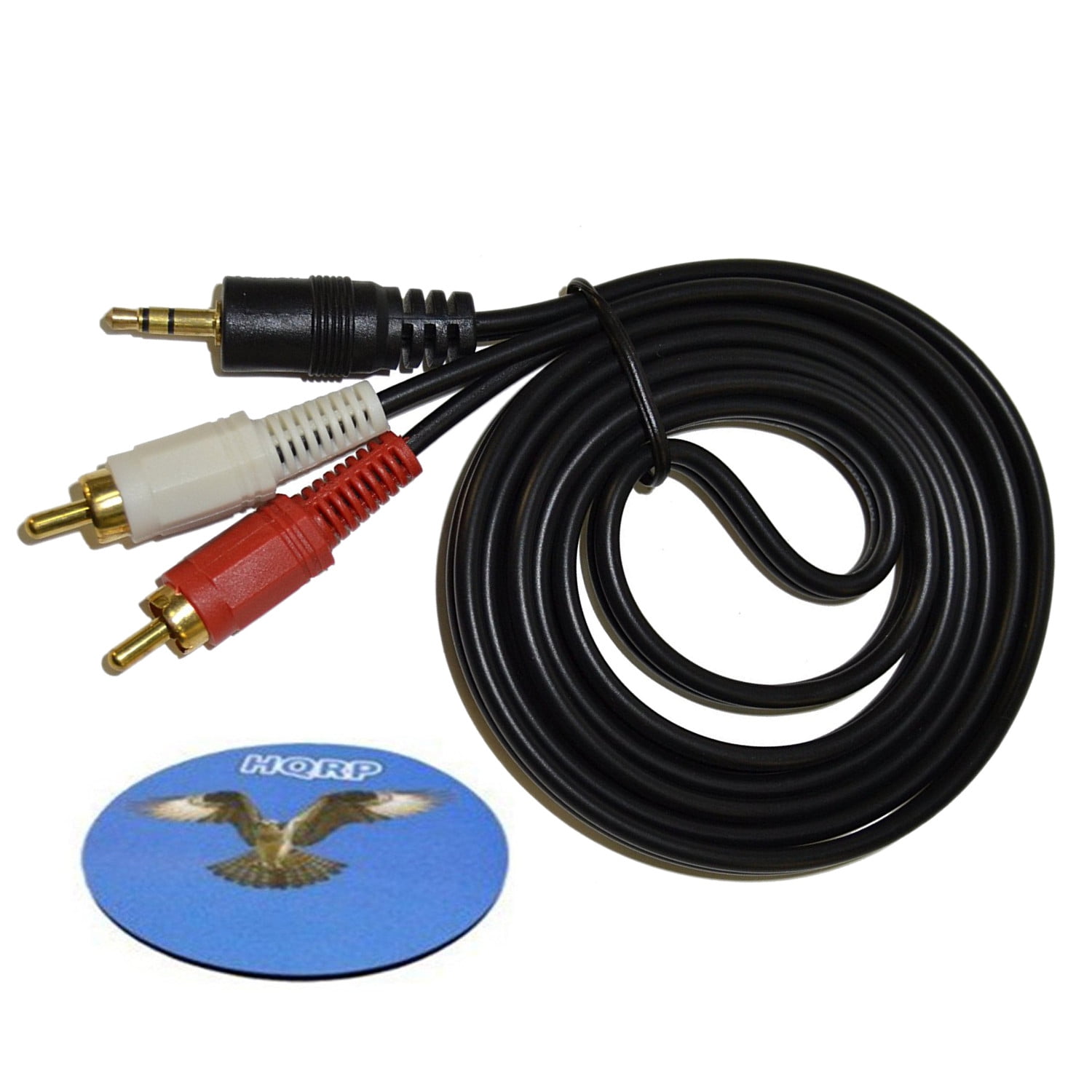 HQRP 3.5mm Jack to 2 RCA Plugs Audio Y Cable Splitter for Connecting