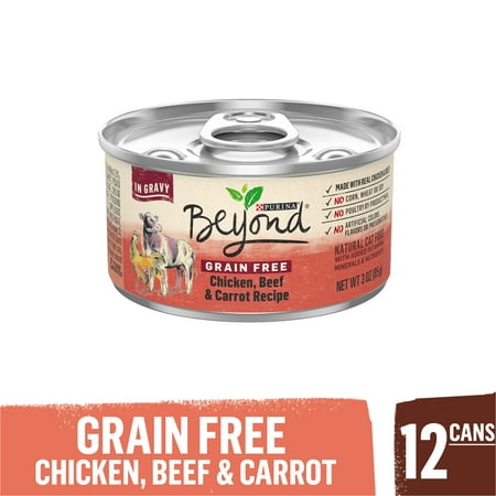 Purina Beyond Grain Free, Natural Gravy Wet Cat Food, Grain Free Chicken, Beef & Carrot Recipe - (12) 3 oz.