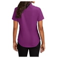 thumbnail image 3 of Yellow Rooster Womens Short Sleeve Easy Care Shirt Deep Berry 3XL, 3 of 7