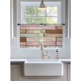 thumbnail image 3 of Sheer Curtains 54 Inch Length 2 Panels Set for Kitchen, Pink Brown Vintage Semi Sheer Curtains for Windows, Retro Farmhouse Elegant Pastoral Voile Window Treatments Rod Pocket Curtain, 3 of 7