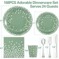 thumbnail image 2 of Paper Plates - 168pcs Disposable Party Supplies, Sage Green and Silver Plates for Birthday, Wedding, Baby Shower Parties, 2 of 14