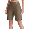 thumbnail image 4 of Yourumao Golf Shorts with Pocket for Women Stretchy Knee Length High Waist Shorts Solid Shorts Activewear Workout Pants, 4 of 10