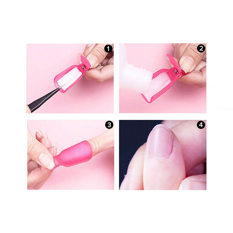 Nagel-Clips für Entfernung von UV-Lack / Gel-Lack in pink