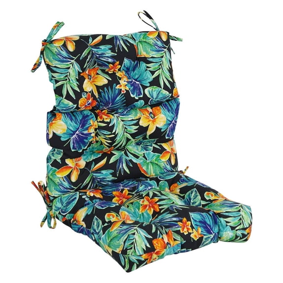 Blazing Needles 20-inch by 42-inch Spun Polyester Patterned Outdoor Tufted Chair Cushion