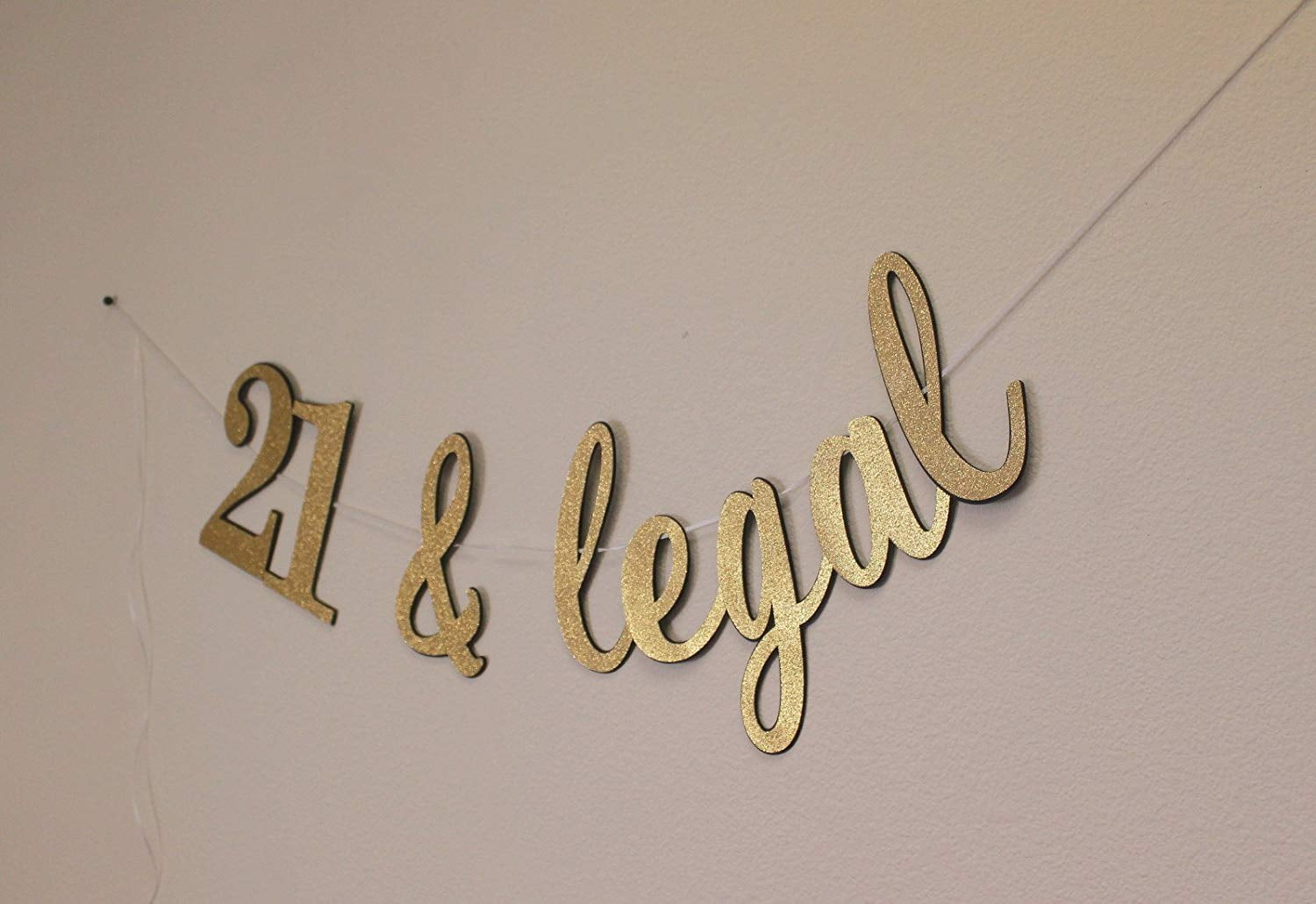 All About Details 21 & Legal Cursive Banner (Black & Gold) - Walmart.com