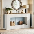 thumbnail image 1 of Table Console Moderne, Table d'Entrée en Bois de 55 Pouces avec Rangement, Blanc et Marron, 1 of 7