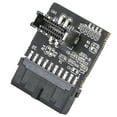 thumbnail image 1 of Adaptador de extensión de montaje en panel para placa base con conector USB 3.0 tipo E y conversor de cabezal de chip, 1 of 12