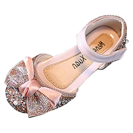 

8QIDA Cowboy Boots for Baby Girl Fashion Spring and Summer Children Dance Shoes Girls Dress Show Shoes Pearl Rhinestone Bowknot Hook Loop 4.5-5 Years