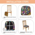 thumbnail image 4 of Pioneer Flower Seat Covers for Dining Room Chairs Set Of 6,Stretch Printed Washable Chair Seat Cover with Elastic Ties and Button,Removable Waterproof Couch Cushion Covers, 4 of 6