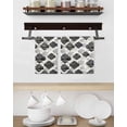 thumbnail image 3 of Black Geometric Moroccan Kitchen Dish Towels for Drying Dishes Set of 2, Abstract Art Grey Ombre Modern Waffle Weave Microfiber Hand Tea Bathroom Towels Quick Dry & Absorbent Towel 15.7x23.6, 3 of 7