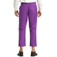 thumbnail image 3 of INSPIRE CHIC Men's Cropped Pants Slim Fit Flat Front Ankle-Length Dress Pants 30 Purple, 3 of 4